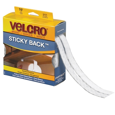 3/4" x 15' - White VELCRO® Brand Tape - Combo Packs - 1/Case