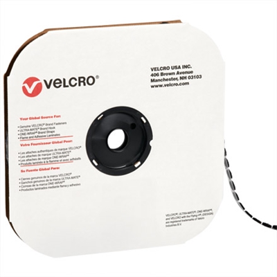 1/2" - Hook - Black VELCRO® Brand Tape - Individual Dots - 1440/Case