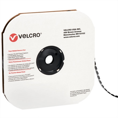 7/8" - Hook - Black VELCRO® Brand Tape - Individual Dots - 900/Case