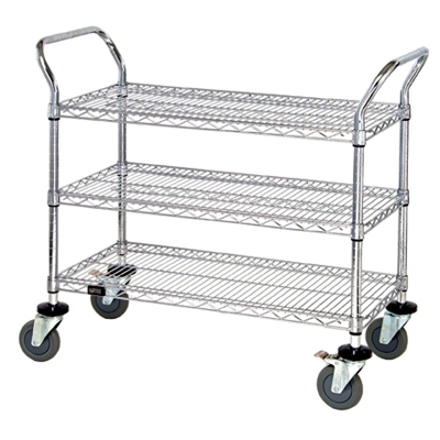 36 x 18 x 38" - 3 Shelf Heavy-Duty Wire Cart - 1/Case