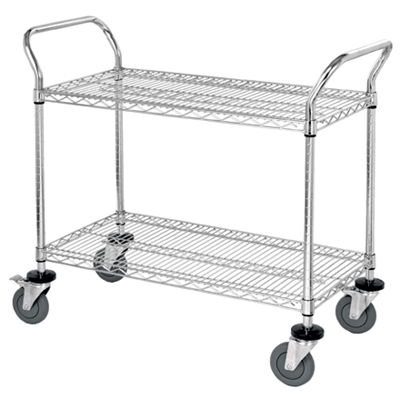 36 x 24 x 38" - 2 Shelf Heavy-Duty Wire Cart - 1/Case